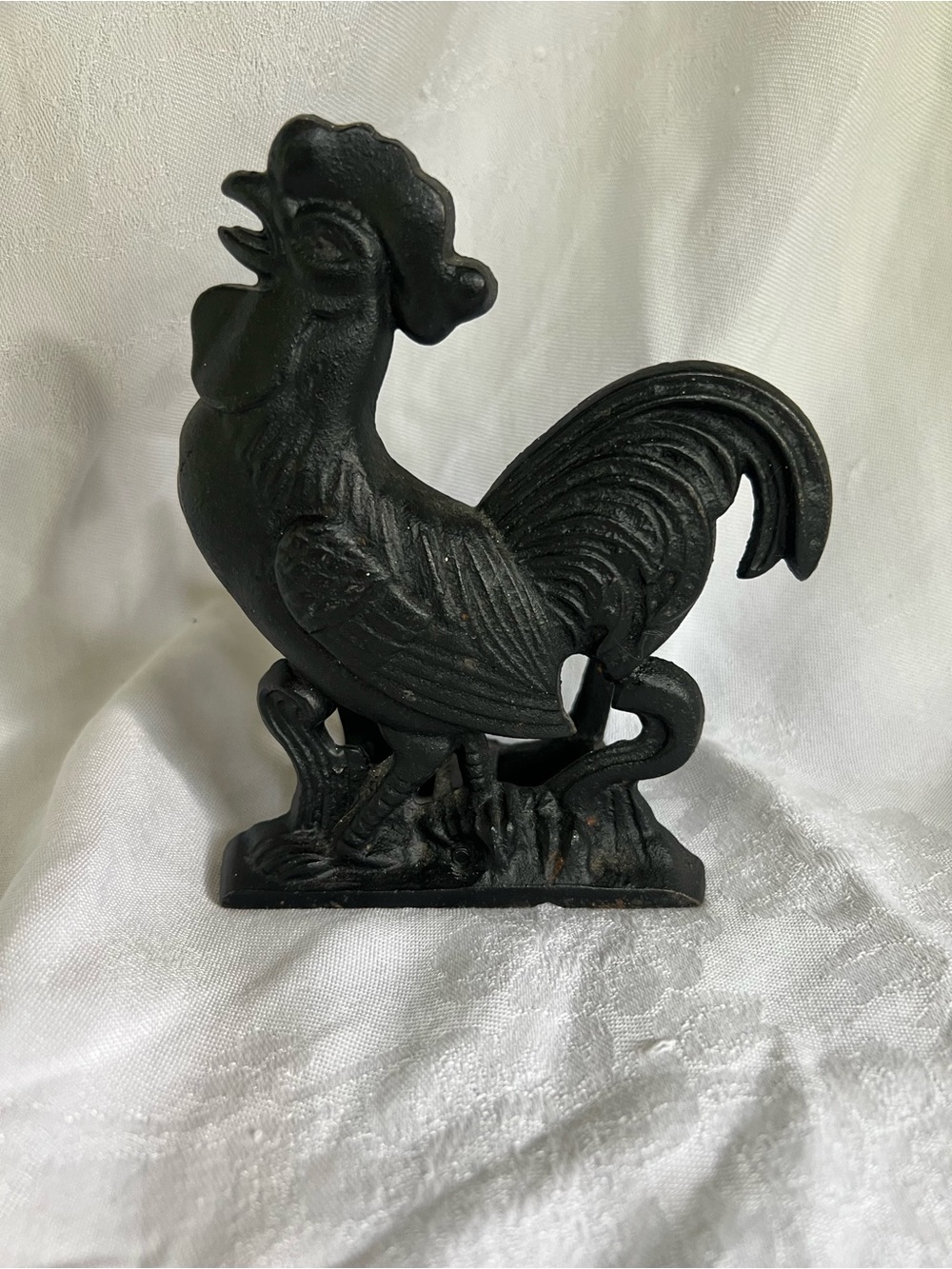 Black Rooster Cast Iron Napkin/Mail Holder- Vintage